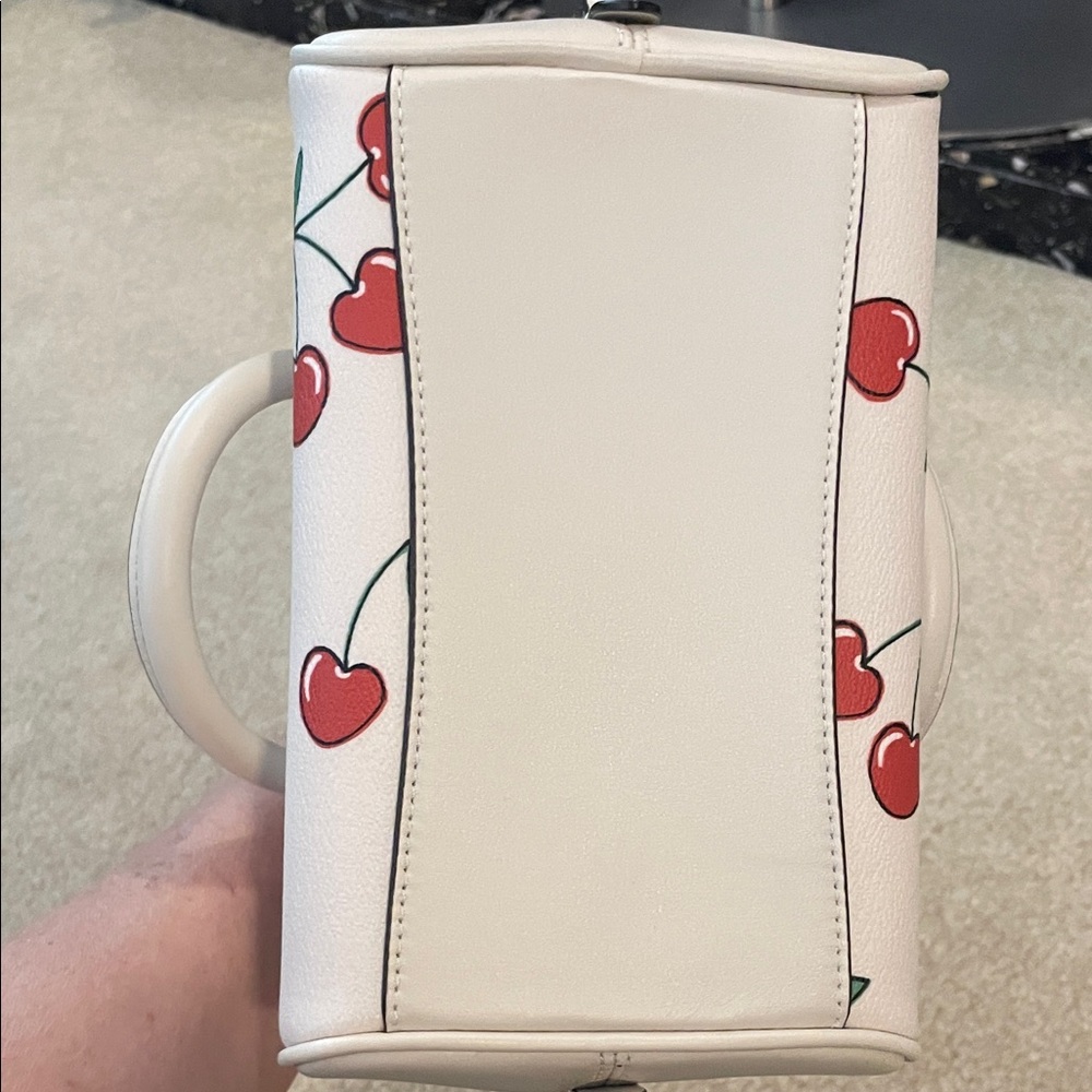 Coach Cream Cherry Print Mini Bag - Picture 10 of 12